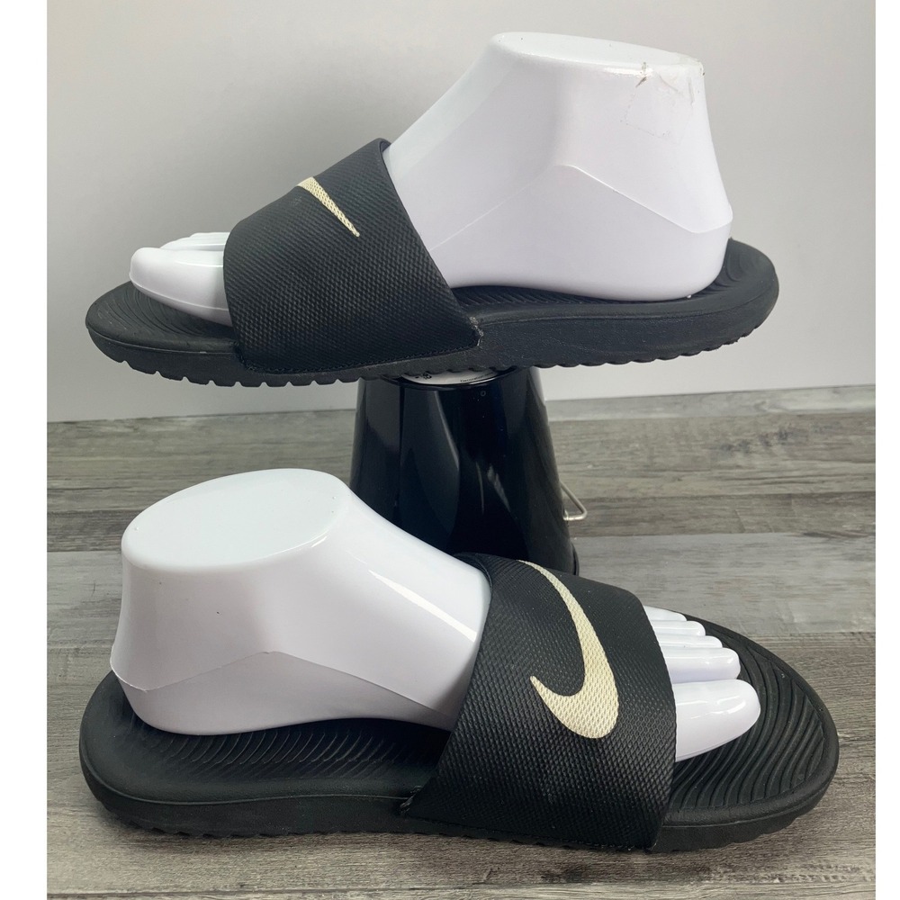 Nike Kawa Slides kids 6Y EU38.5 Black White Athletic Sandals Slip On 834817-010